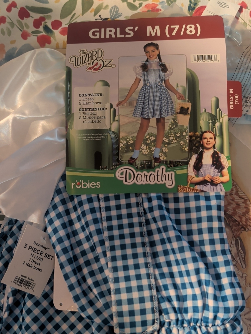 Rubie's Dorothy Blue and White Gingham Girls Costume. Toto Included